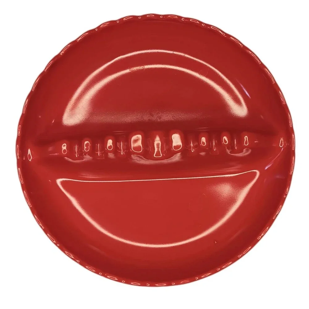 Vintage Melamine Red Ashtray Ruffled Edges Made In Taiwan 6